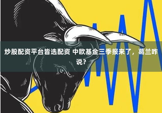 炒股配资平台皆选配资 中欧基金三季报来了,葛兰咋说?